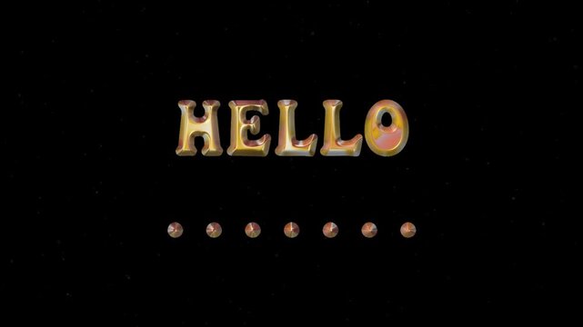 hello text animation. 3d render gold chrome text animation. Perfect for background visuals, motion graphics, branding, textiles, wallpapers, and digital design projects.