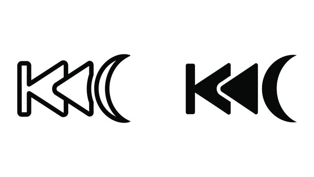 Modern kcc logo with stylized letters and crescent design