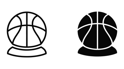 Basketball on stand with black and white contrast design © MSTMURSHIDA