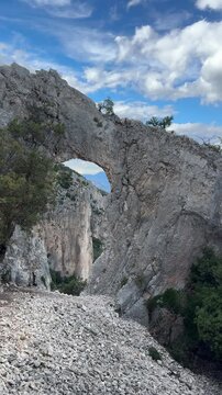 Natural Arch of the Gulf of Orosei (Arco Naturale del Golfo di Orosei) on the trail to Cala Mariolu, Sardinia