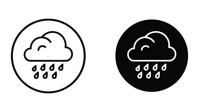 Rain cloud icon with falling droplets