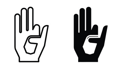 Obraz premium Hand sign letter g with fingers up vector illustration