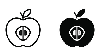 Fototapeta premium Minimalist apple logo with bite mark in two styles