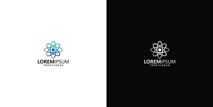 atom icon vector design logo, logo, symbol
