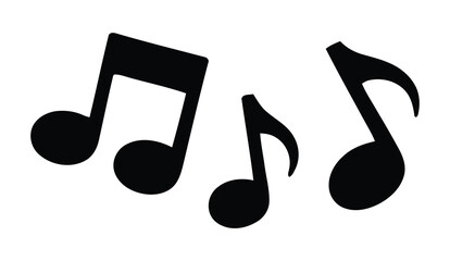 Musical note icon vector set, music symbol illustrations including clef, notes, and sound elements for audio apps, streaming platforms, playlists, UI/UX design, and creative media graphics © Gary D. Marlow
