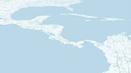 Modern minimalist vector map of Central America. High-quality scalable illustration of the isthmus, coastline, and borders for travel posters and geographic infographics. © AliRza
