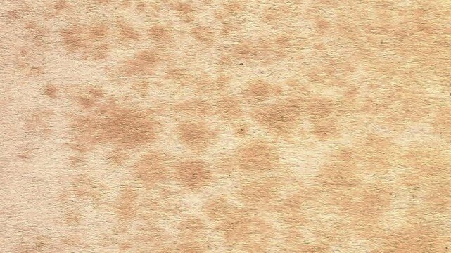4k vertical slow motion footage of antique paper texture with lots of foxing, dirt and other rough features