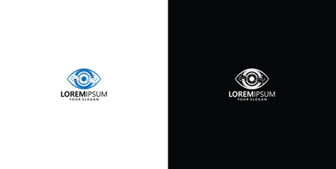 cyber eye logo design vector template © micky_adb