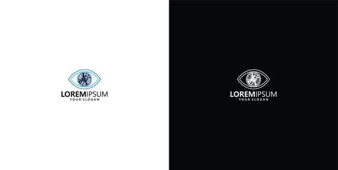 cyber eye logo design vector template © micky_adb
