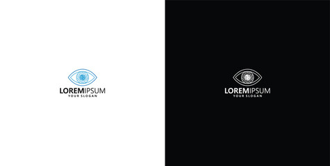 cyber eye logo design vector template © micky_adb