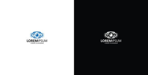 cyber eye logo design vector template © micky_adb