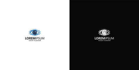 cyber eye logo design vector template © micky_adb