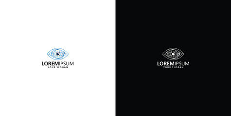 cyber eye logo design vector template © micky_adb