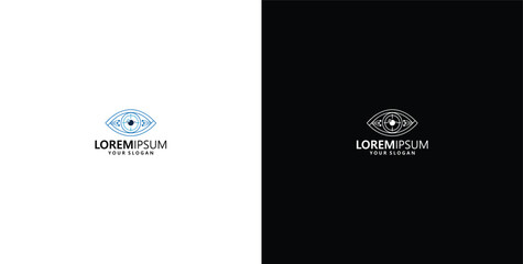 cyber eye logo design vector template © micky_adb