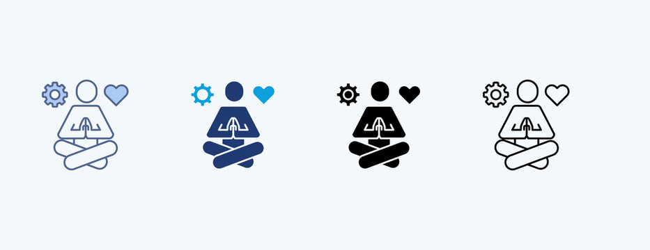 Stress Management Multiple Icon Illustration Vector