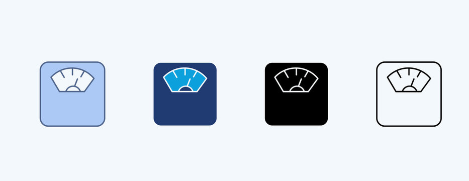 Weight Scale Multiple Icon Illustration Vector
