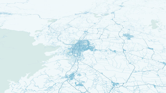 Modern minimalist vector map of Cali, Colombia. High-quality scalable illustration of Santiago de Cali city grid, Valle del Cauca, and urban districts for posters and design.