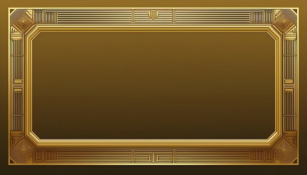 rectangle vintage gold frame for web presentation horizontal border in oriental style simple rectangular frame the frame is composed of thin parallel lines of polished gold with a subtle