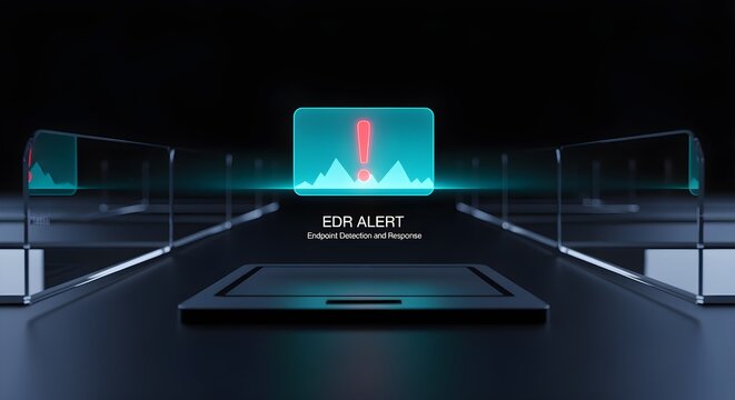 Cybersecurity threat detected EDR alert signals imminent danger and urgent response needed to protect digital assets from potential breaches