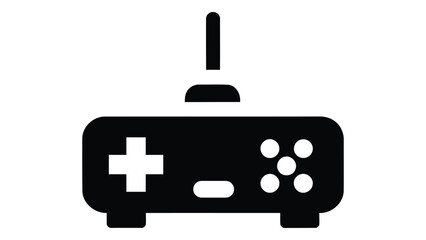 Controller charging station icon simple black symbol for gaming equipment, video game console accessories, or charging dock for gamepads © Monwara67