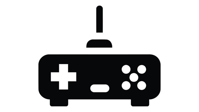 Controller charging station icon simple black symbol for gaming equipment, video game console accessories, or charging dock for gamepads