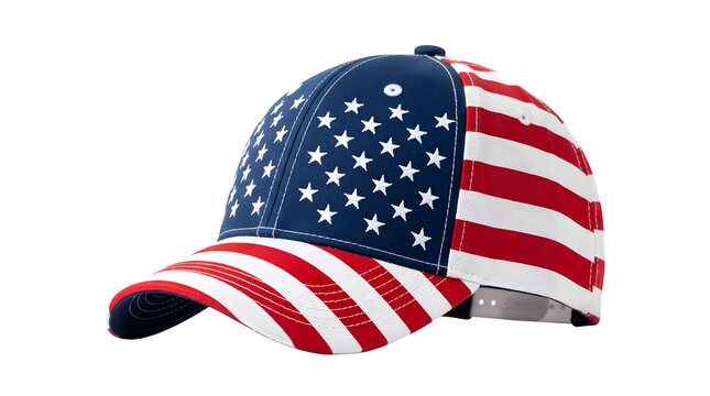 American independence day 4th of july patriotic baseball cap isolated on transparent background