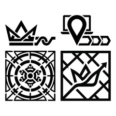Fototapeta premium Digital Privacy Lock Connection Icon Set