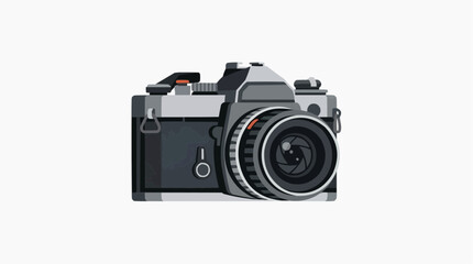 Fototapeta premium A detailed, realistic, illustration of a classic analog camera with its lens prominently displayed, ready to capture moments in a timeless design.