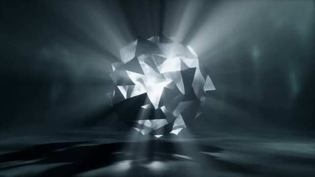 Abstract Geometric Crystal Orb with Light Rays
