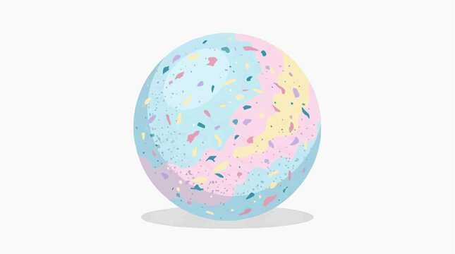 An appealing, isolated illustration of a vibrant bath bomb, its speckled surface hinting at luxurious textures and scents, suggesting relaxation and self-care.