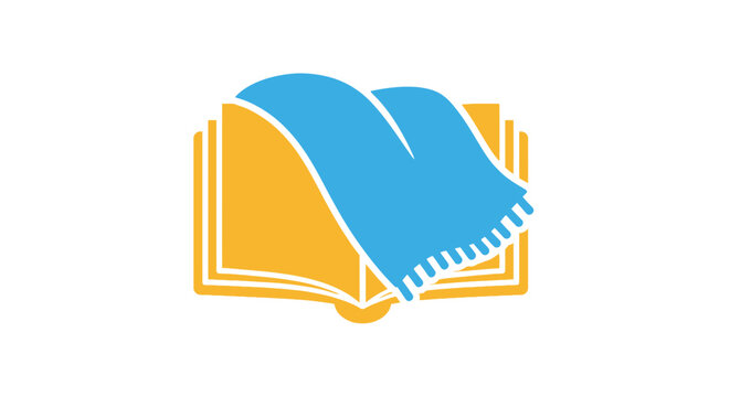 Open Book with Blue Page.