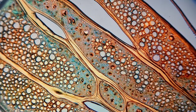 ground section of mammal compact bone under the microscope
