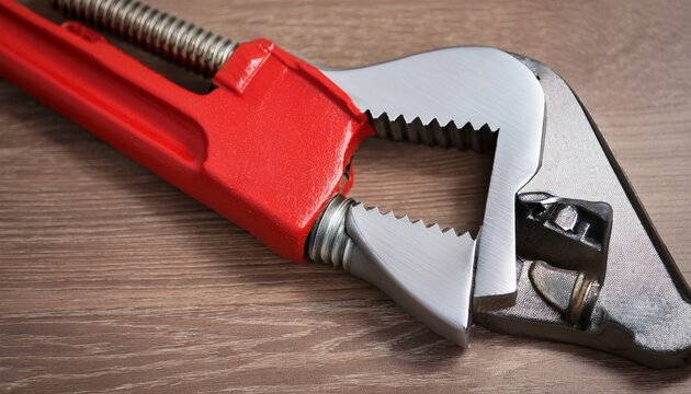 wide jaw adjustable wrench tool for plumbing and bathroom pipe repair cut out