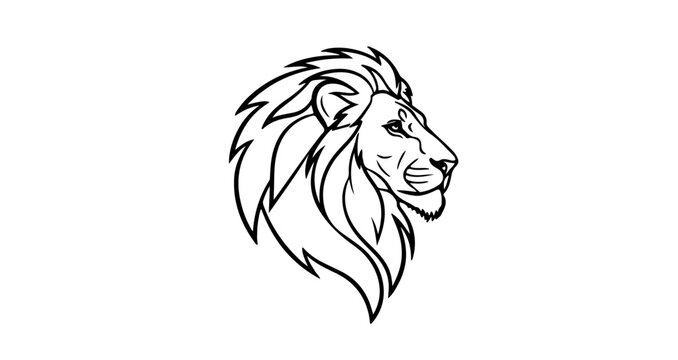 Lion head logo design, vector illustration of a majestic lion mane