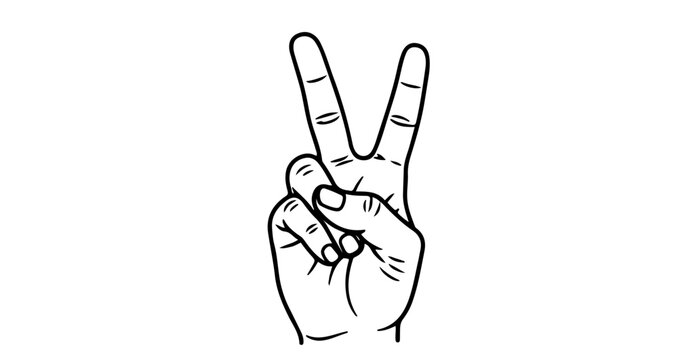 Peace sign hand gesture