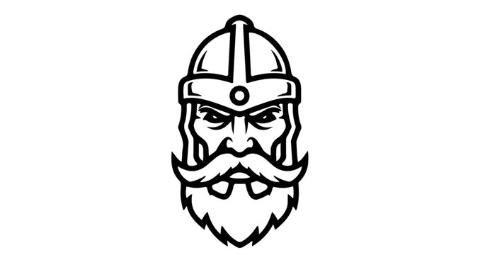 Viking warrior face logo