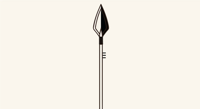 Stylized spear illustration with black and white head