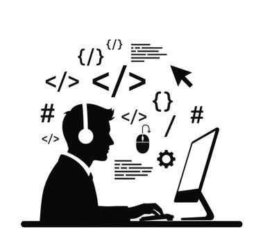 Software Development Coding Silhouette