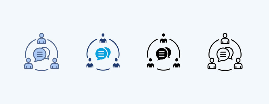 Communication Flow Multiple Icon Illustration Vector