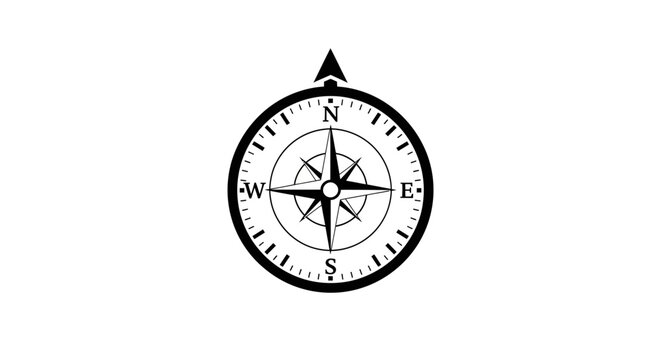 Black Compass Navigation Tool Instrument.