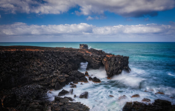 North coast of Gran Canaria, Canary Islands, Arucas Municipality, path Punta de Arucas - Banaderos and Caidero Beach. Long exposure picture, March 2026. Spain