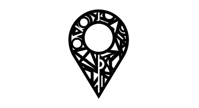 Black Map Pin Icon Design.