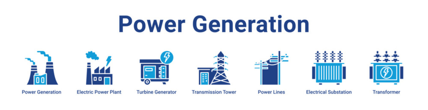 Power Generation web Icon Banner and Collection