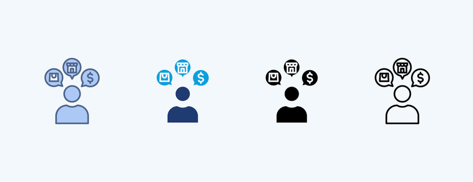 Consumer Behavior Multiple Icon Illustration Vector