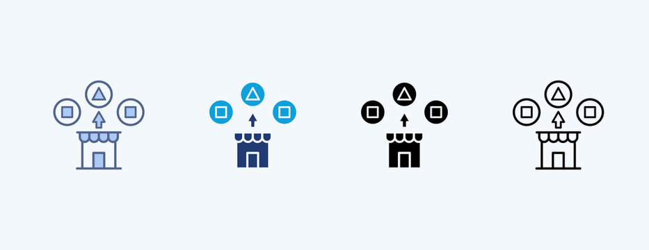 Market Differentiation Multiple Icon Illustration Vector