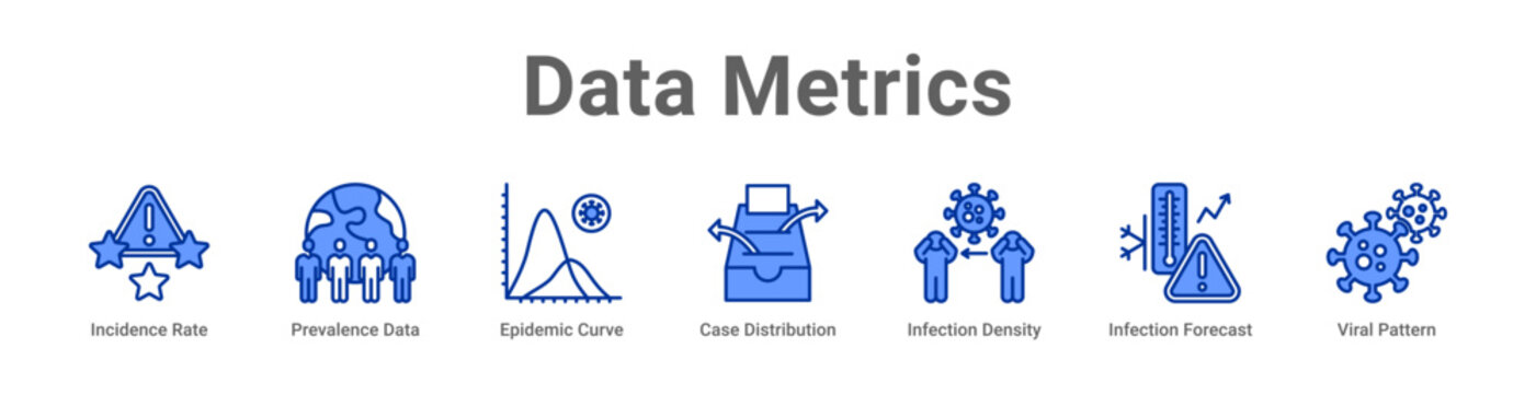 Data Metrics web Icon Banner and Collection