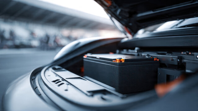 Antigravity lithium battery in trunk of race car