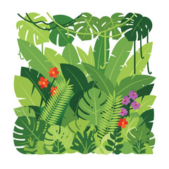 Tropical plants with green leaves 1. © Egar