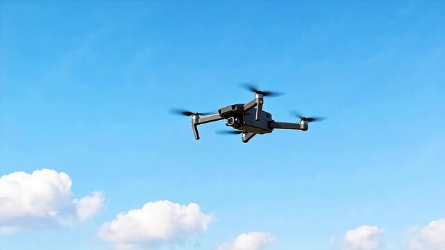 Drone flying in sky