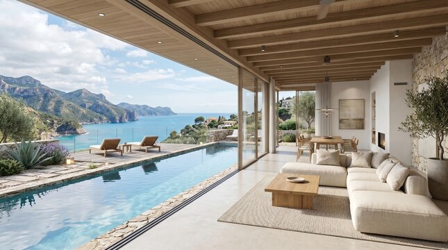Luxury Villa with Infinity Pool Overlooking the Mediterranean Sea.